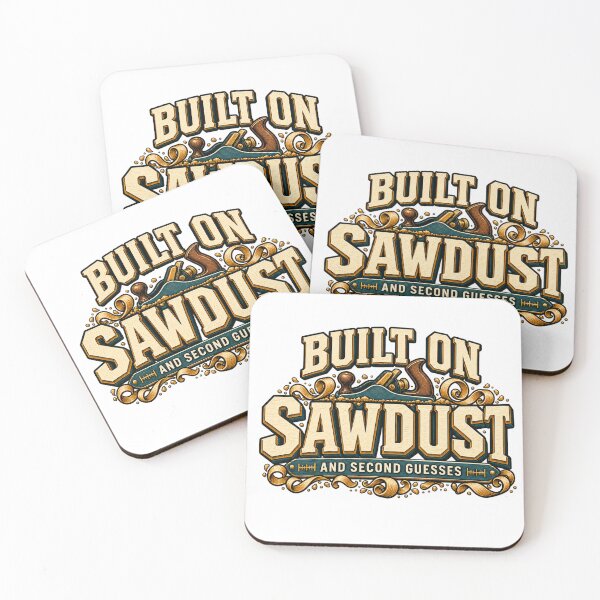 Item preview, Built on Sawdust – Funny Woodworking Quote designed and sold by FZ Designs.