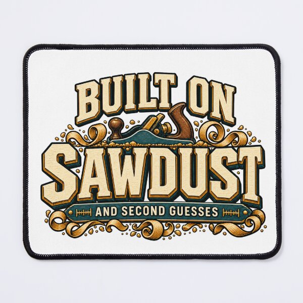 Item preview, Built on Sawdust – Funny Woodworking Quote designed and sold by FZ Designs.
