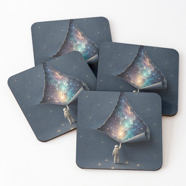 Item preview, Astronaut Peeling Back the Universe – Surreal Cosmic Trompe L’oeil designed and sold by GSizzle1.