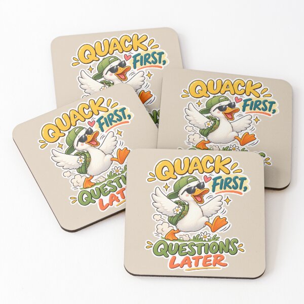 Item preview, Quack First, Questions Later – Funny Duck designed and sold by Sasas Design.