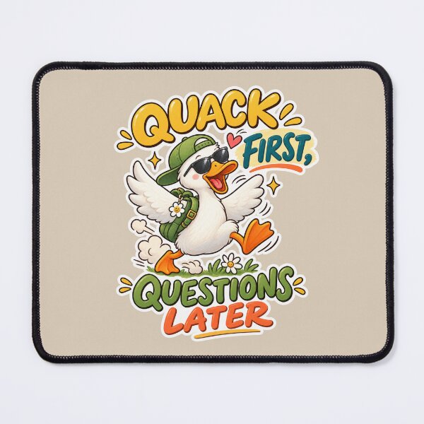 Item preview, Quack First, Questions Later – Funny Duck designed and sold by Sasas Design.