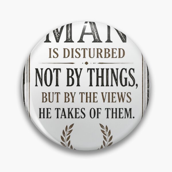 Item preview, "Man Is Disturbed Not By Things Stoic Quote - Epictetus Inspired Philosophy Design - Minimalist Marble" designed and sold by TheMarbleMind.