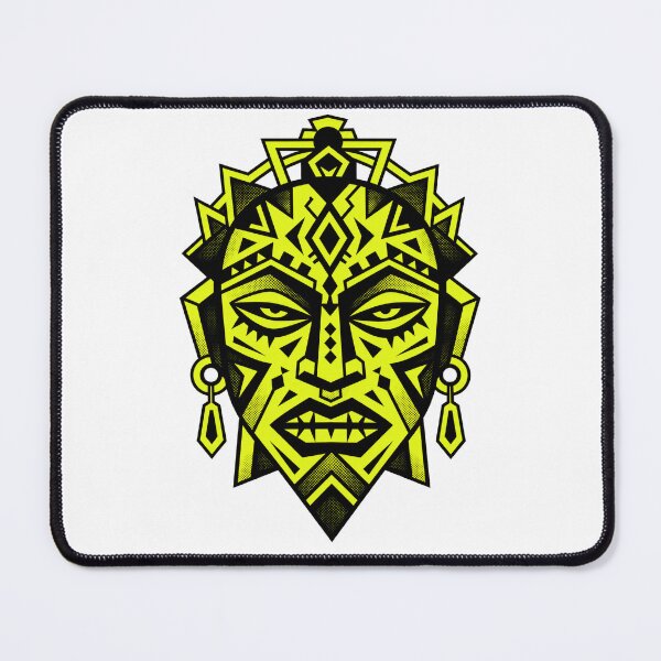 Item preview, Afrofuturist Geometric Tribal Mask – Neon Warrior Emblem designed and sold by Nubian Style.