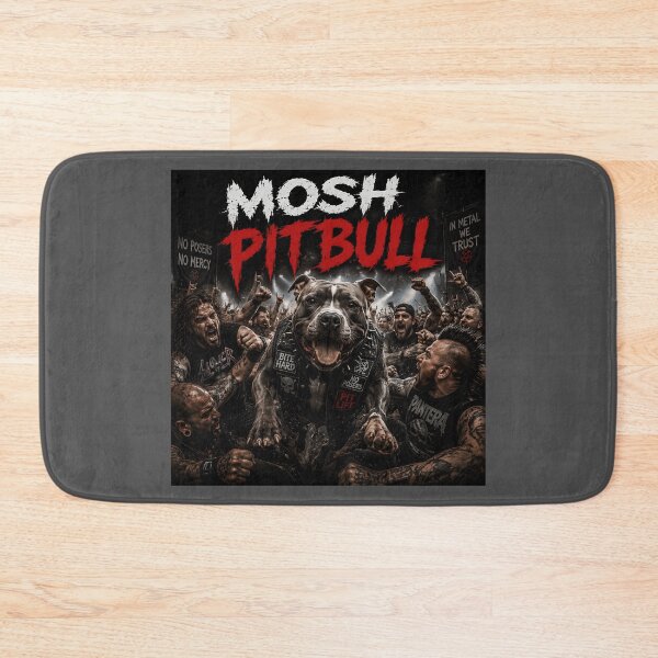 Item preview, Mosh Pit Bull Heavy Metal Dog Pun designed and sold by Hornace88studio.