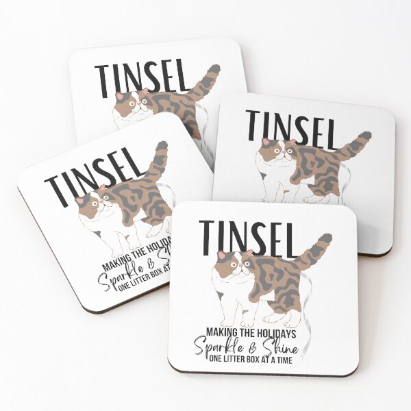 Item preview, Funny Christmas Cat Ate Tinsel to make the Holidays Sparkle & Shine designed and sold by SunandShade.