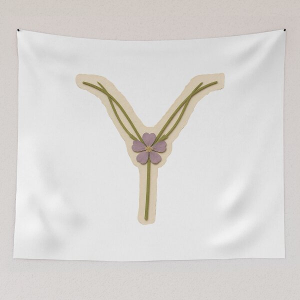 Item preview, Vintage Botanical Purple Floral Letter Y designed and sold by ITCHAWAWAA.