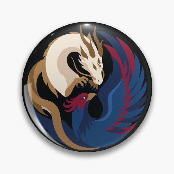 Item preview, Majestic Dragon And Phoenix Yin Yang Circular Emblem designed and sold by ZUMERI.