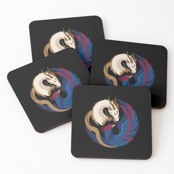 Item preview, Majestic Dragon And Phoenix Yin Yang Circular Emblem designed and sold by ZUMERI.