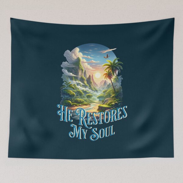 Item preview, He Restores My Soul Christian Nature Landscape designed and sold by Sachie's Studio.