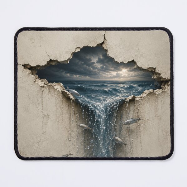 Item preview, Ocean Breaking Through Wall – Surreal Sea Trompe L’oeil designed and sold by GSizzle1.