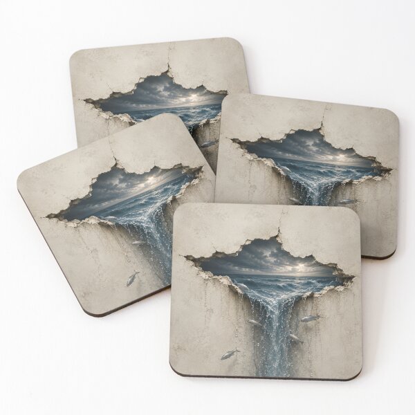 Item preview, Ocean Breaking Through Wall – Surreal Sea Trompe L’oeil designed and sold by GSizzle1.