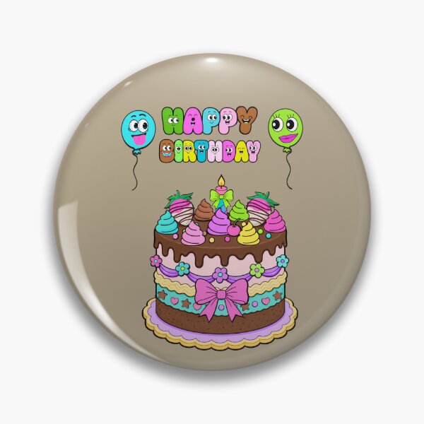 Item preview, Funny Happy Birthday Cake & Balloons designed and sold by Aimetoi.