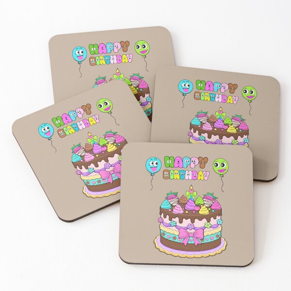 Item preview, Funny Happy Birthday Cake & Balloons designed and sold by Aimetoi.