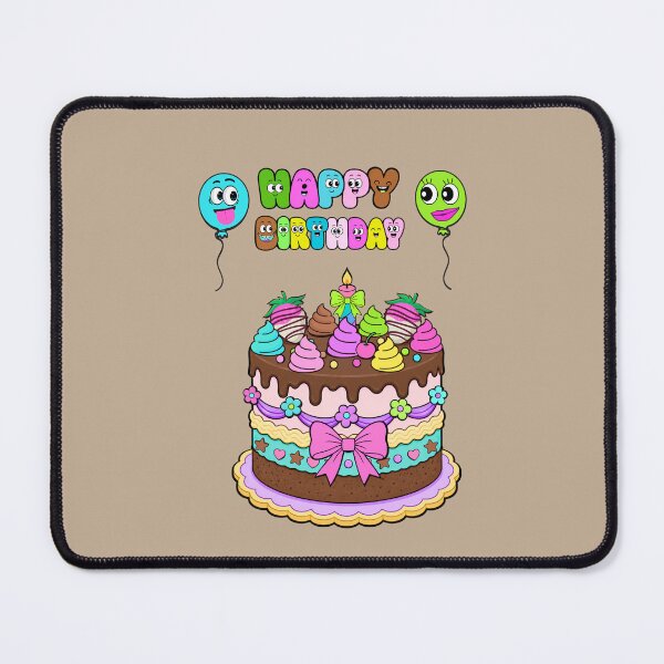 Item preview, Funny Happy Birthday Cake & Balloons designed and sold by Aimetoi.