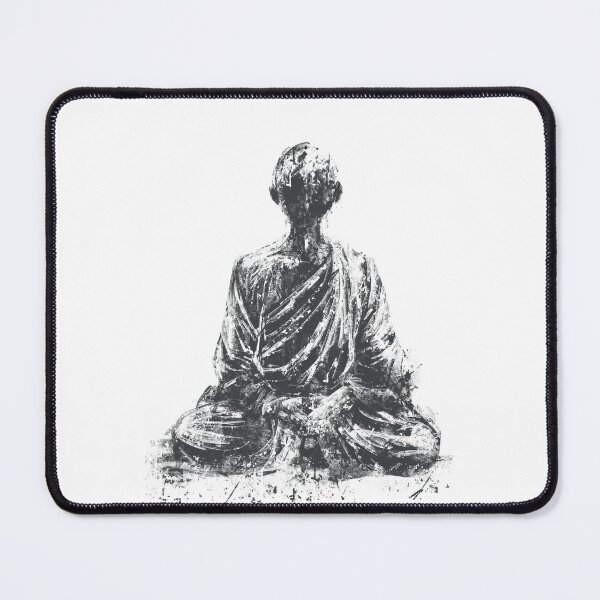 Item preview, Buddhist Monk Meditating Ink Wash Aesthetic Poster designed and sold by drTerrens.