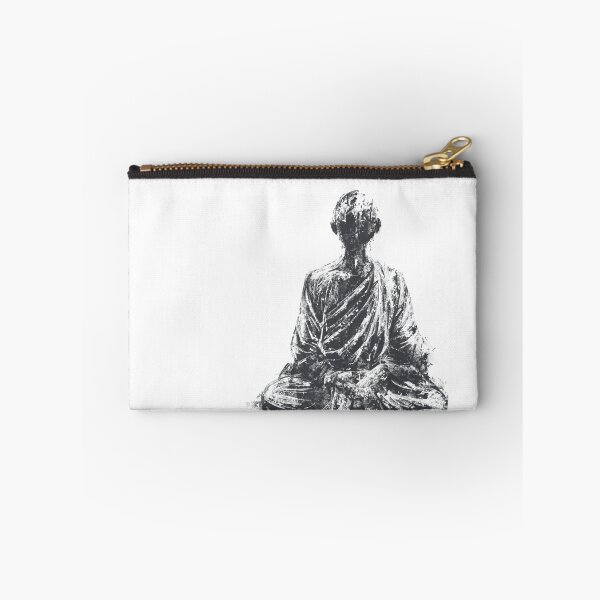 Item preview, Buddhist Monk Meditating Ink Wash Aesthetic Poster designed and sold by drTerrens.
