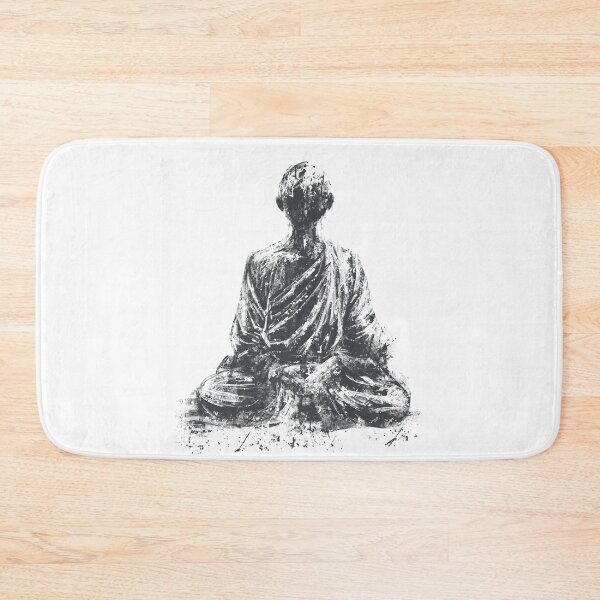 Item preview, Buddhist Monk Meditating Ink Wash Aesthetic Poster designed and sold by drTerrens.