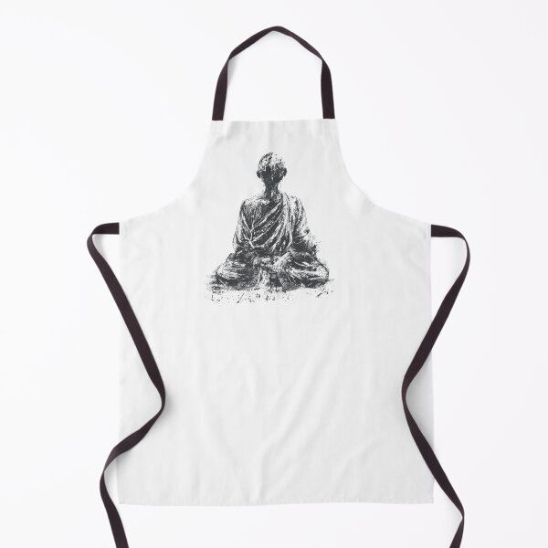 Item preview, Buddhist Monk Meditating Ink Wash Aesthetic Poster designed and sold by drTerrens.