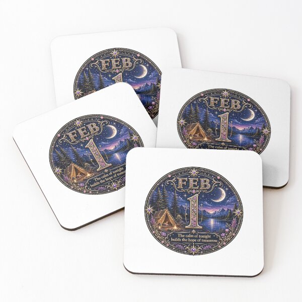 Item preview, February 1 Moonlight Camping Inspirational Design designed and sold by LunaMoments.