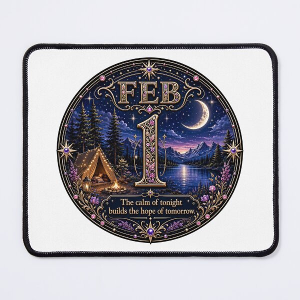 Item preview, February 1 Moonlight Camping Inspirational Design designed and sold by LunaMoments.
