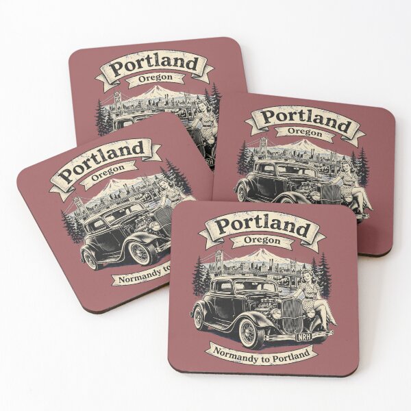 Item preview, Portland Oregon Vintage Hot Rod designed and sold by Normandy Road Heritage™ - Vintage Garage Art.