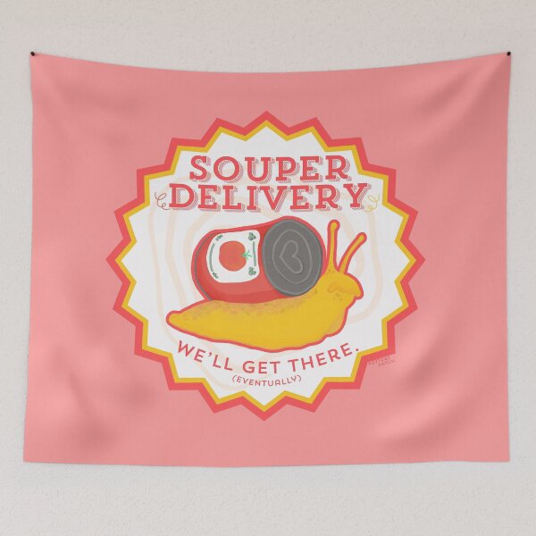 Item preview, Souper Delivery Retro Snail Logo designed and sold by potterspatch.