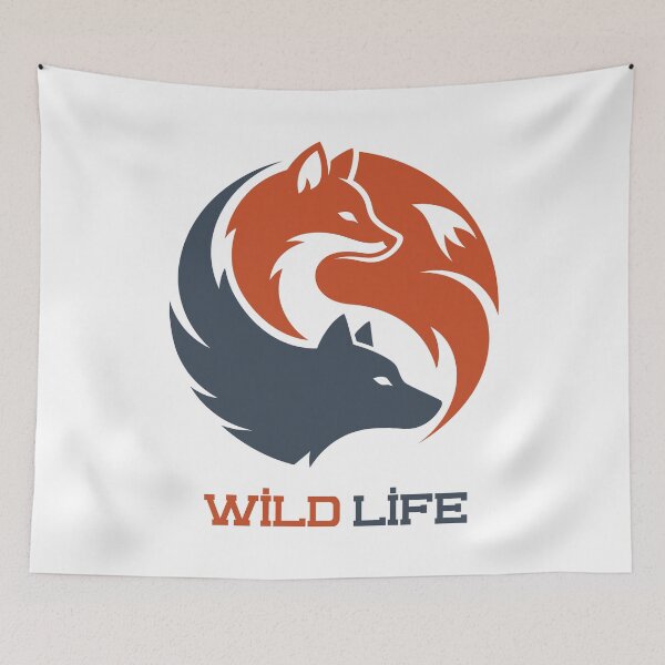Item preview, Wild Fox And Wolf Yin Yang Circular Emblem designed and sold by ZUMERI.