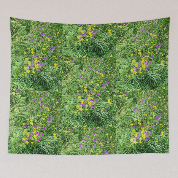 Item preview, Wildflower Meadow with Purple Cranesbill and Yellow Buttercups designed and sold by BalkanBloomArt.