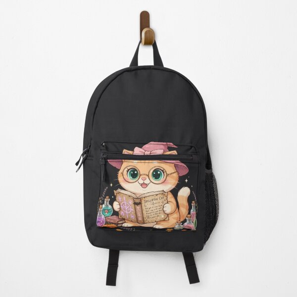 Item preview, Cute Witch Cat Reading Magic Spell Book designed and sold by Luna's World - Moody Vibes Studio.
