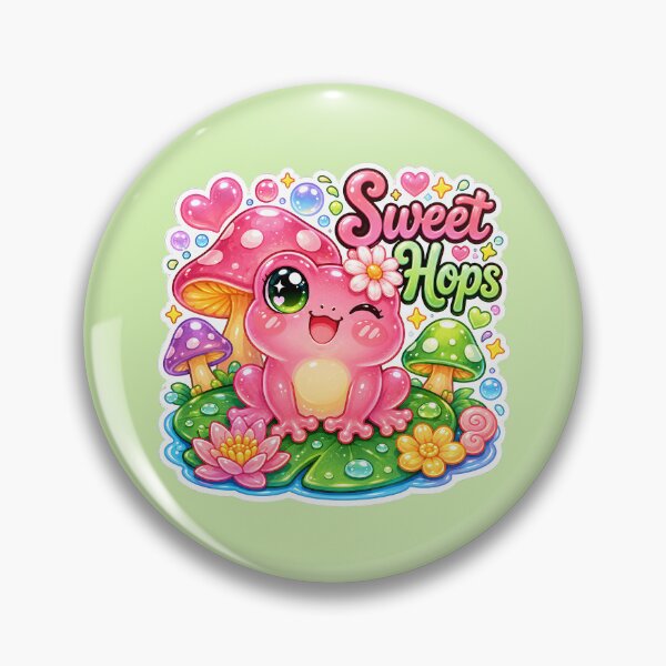Item preview, Pink Gummy Frog Sweet Hops – Cute Kawaii Mushroomcore Design designed and sold by AnyMar2023.