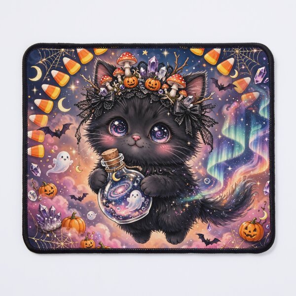 Item preview, Halloween Black Cat Witch - Galaxy Potion Ghost - Cute Spooky Cosmic Kitten designed and sold by Luminebo.