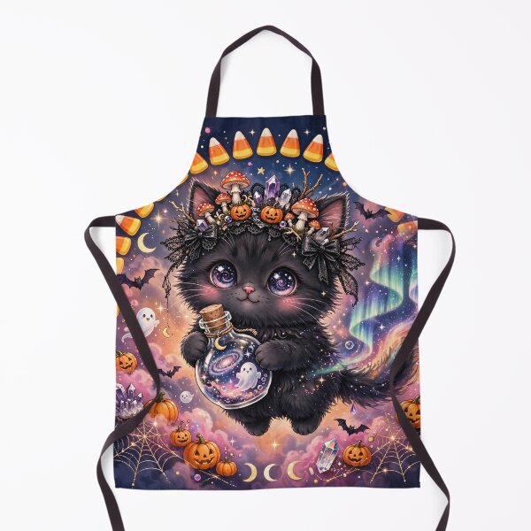 Item preview, Halloween Black Cat Witch - Galaxy Potion Ghost - Cute Spooky Cosmic Kitten designed and sold by Luminebo.