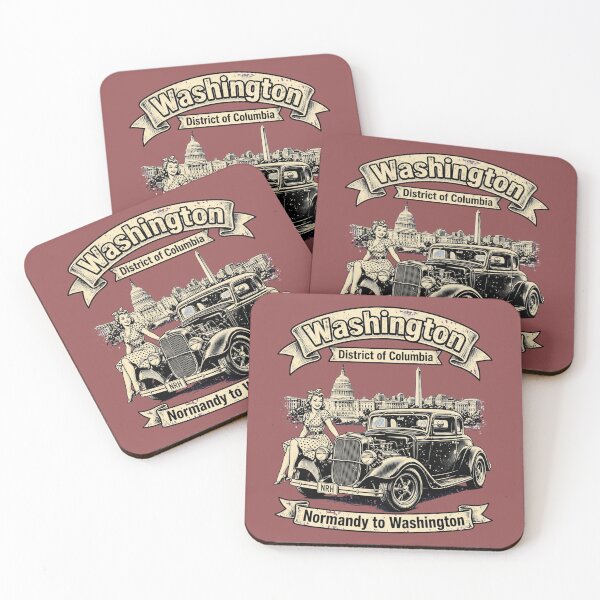 Item preview, Washington DC Vintage Hot Rod designed and sold by Normandy Road Heritage™ - Vintage Garage Art.