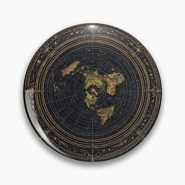 Item preview, Dark Academia Celestial World Map Embroidery – Gothic Azimuthal Cartography designed and sold by Emoji Emblems.
