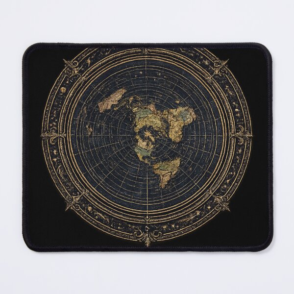 Item preview, Dark Academia Celestial World Map Embroidery – Gothic Azimuthal Cartography designed and sold by Emoji Emblems.