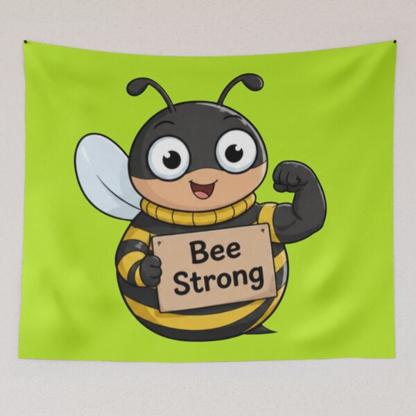 Item preview, Bee Strong Cute Cartoon Bee designed and sold by MushArtist.