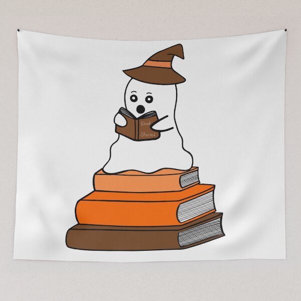 Item preview, Cute Halloween Ghost Reading designed and sold by Sartoris Art.
