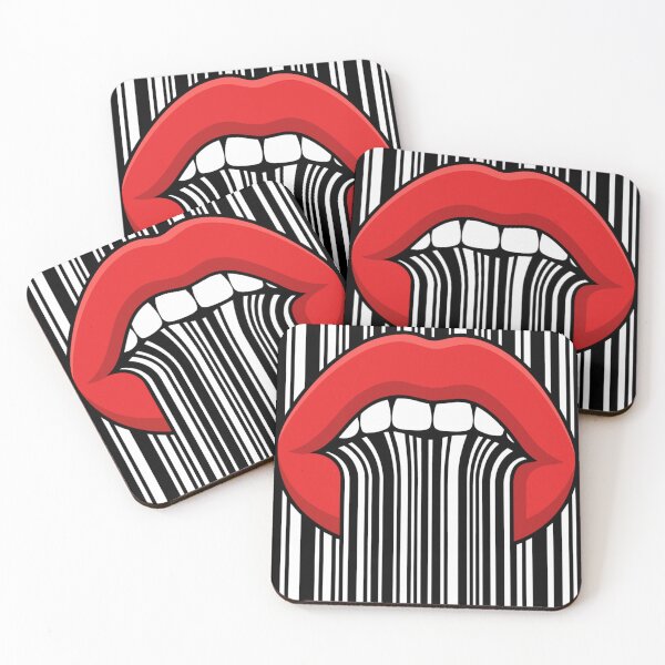 Item preview, Red Lips Optical Illusion – Striped Pop Art designed and sold by GRFORA.