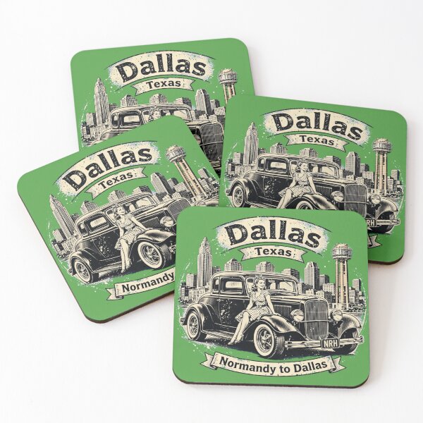 Item preview, Dallas Texas Vintage Hot Rod designed and sold by Normandy Road Heritage™ - Vintage Garage Art.
