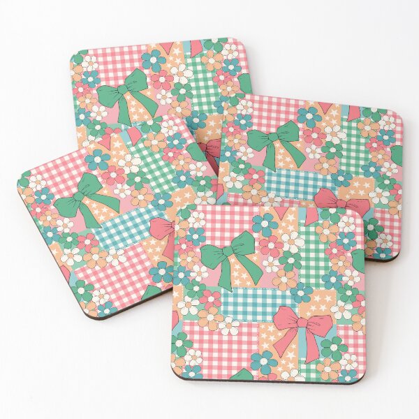 Item preview, Christmas Coquette Bow Floral Patchwork designed and sold by CreativeDraws42.