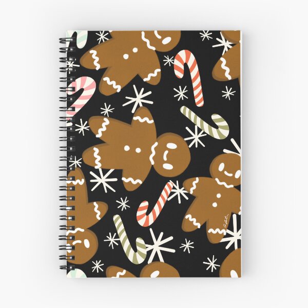 Item preview, Gingerbread men and candy canes black background designed and sold by studioaudrea.