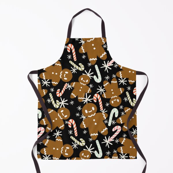Item preview, Gingerbread men and candy canes black background designed and sold by studioaudrea.