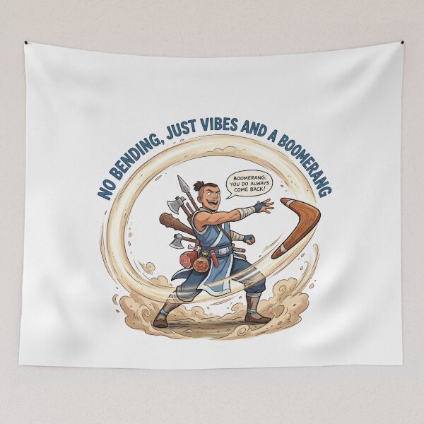 Item preview, Boomerang Warrior No Bending Funny Eastern Comedy Hero designed and sold by LunaMarkos.