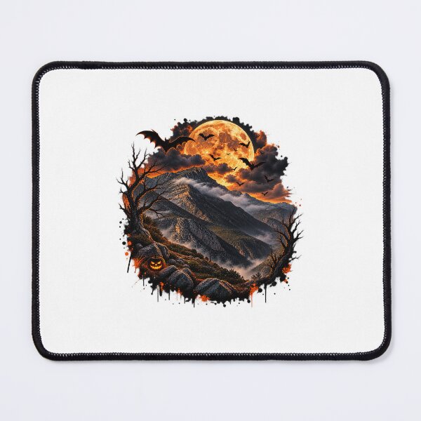 Item preview, Haunted Mountain Halloween Moon – Spooky Bat Night designed and sold by WAJIHLZ.
