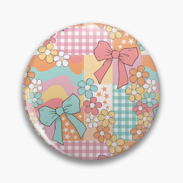 Item preview, Retro Coquette Bow Floral Patchwork designed and sold by CreativeDraws42.