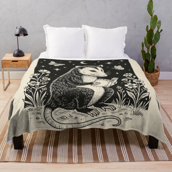 Item preview, Opossum Reading Book Vintage Floral Animal Bookish designed and sold by Y-Vibes.
