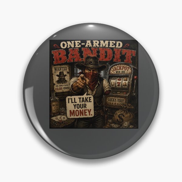 Item preview, One-Armed Bandit – Wild West Gambling Pun designed and sold by Hornace88studio.
