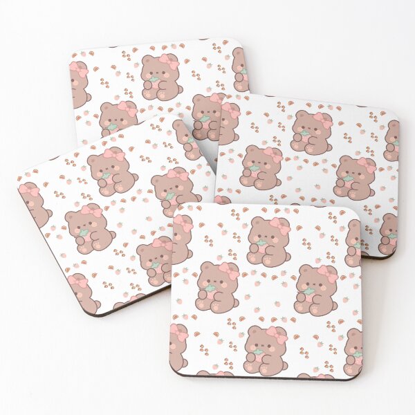 Item preview, Kawaii Cute Bear and Strawberry Pattern designed and sold by Tee-Pulse.