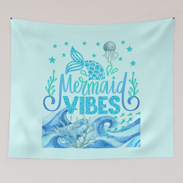 Item preview, Mermaid Vibes Ocean Waves Starfish Mermaid Tail Coastal Summer Aesthetic designed and sold by Daily Mood Studio.