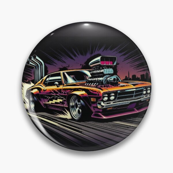 Item preview, Blown Muscle Car | Retro Drag Racing Neon Automotive Art designed and sold by Nexus Space.
